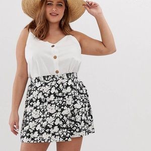ASOS Curve Button Front Mini Skirt